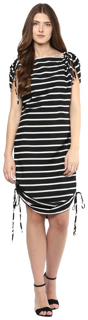 

D amor Black Printed A-line dress