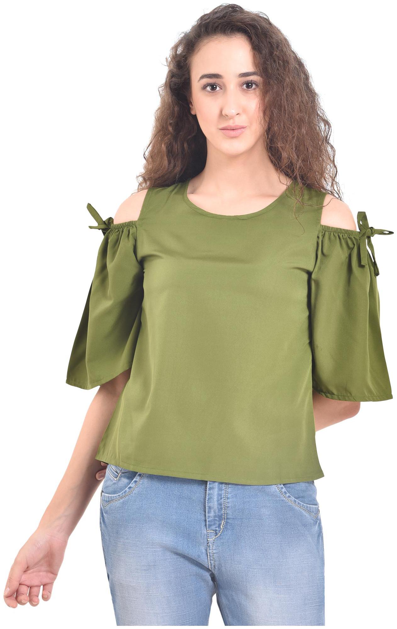 

D-JAY Women Solid Regular top - Green