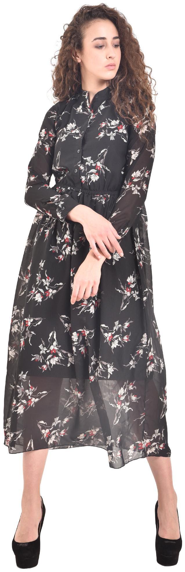 

D-JAY Black Printed Maxi dress