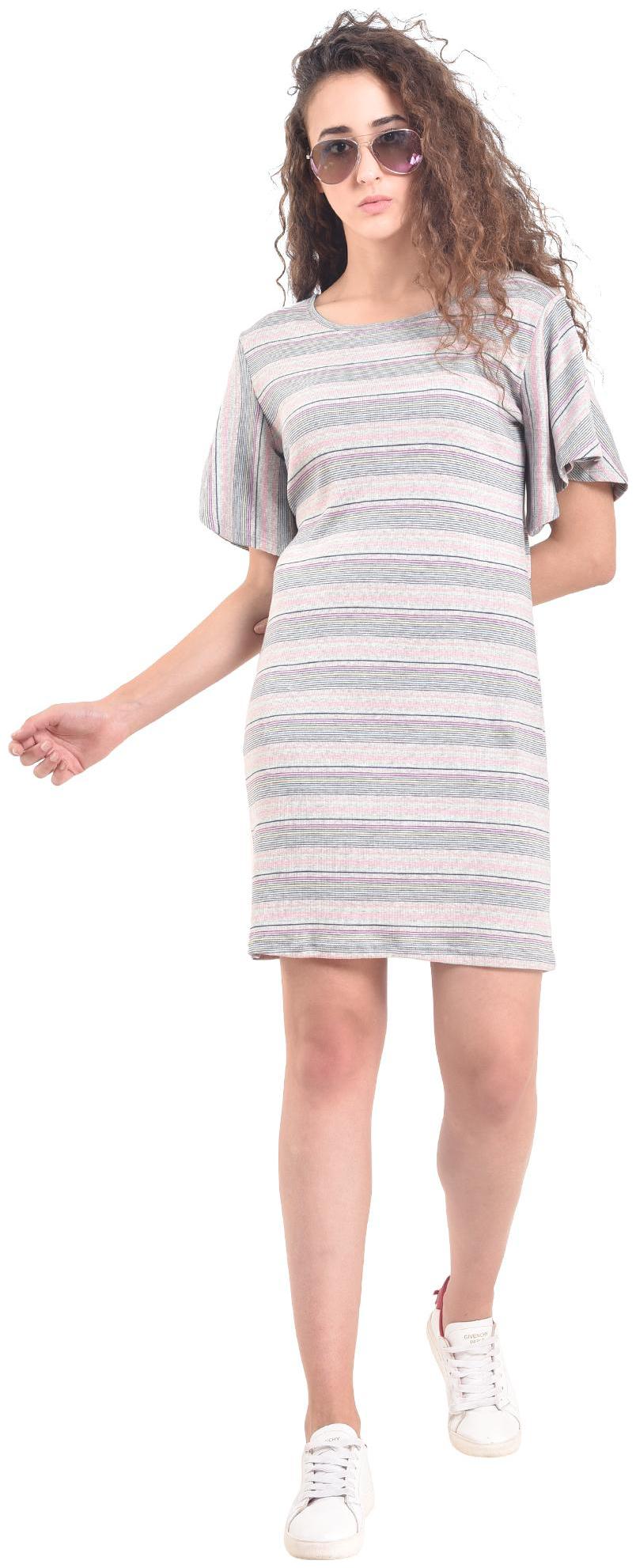 

D-JAY Grey Printed A-line dress