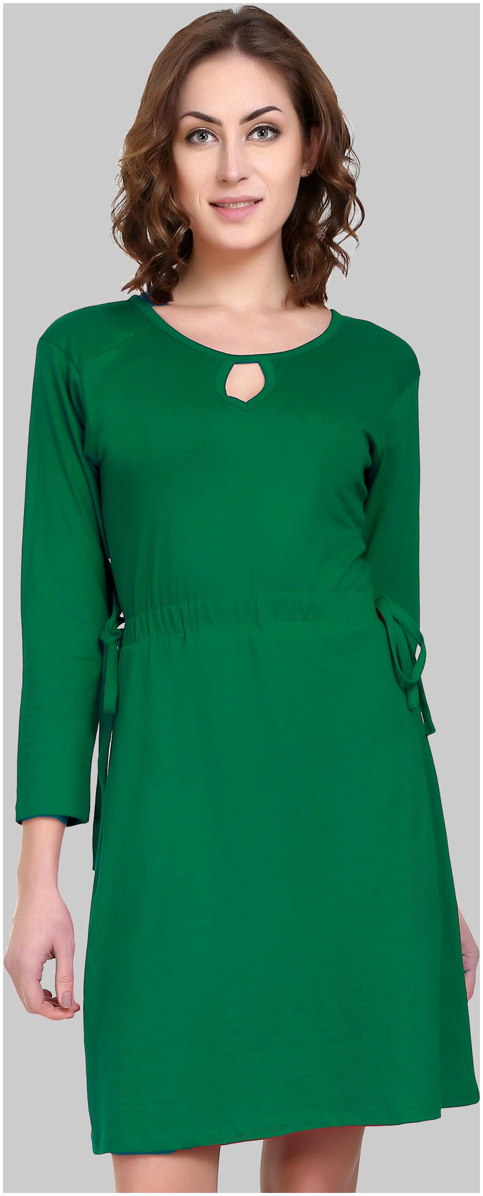 

D-JAY Green Solid Sheath dress