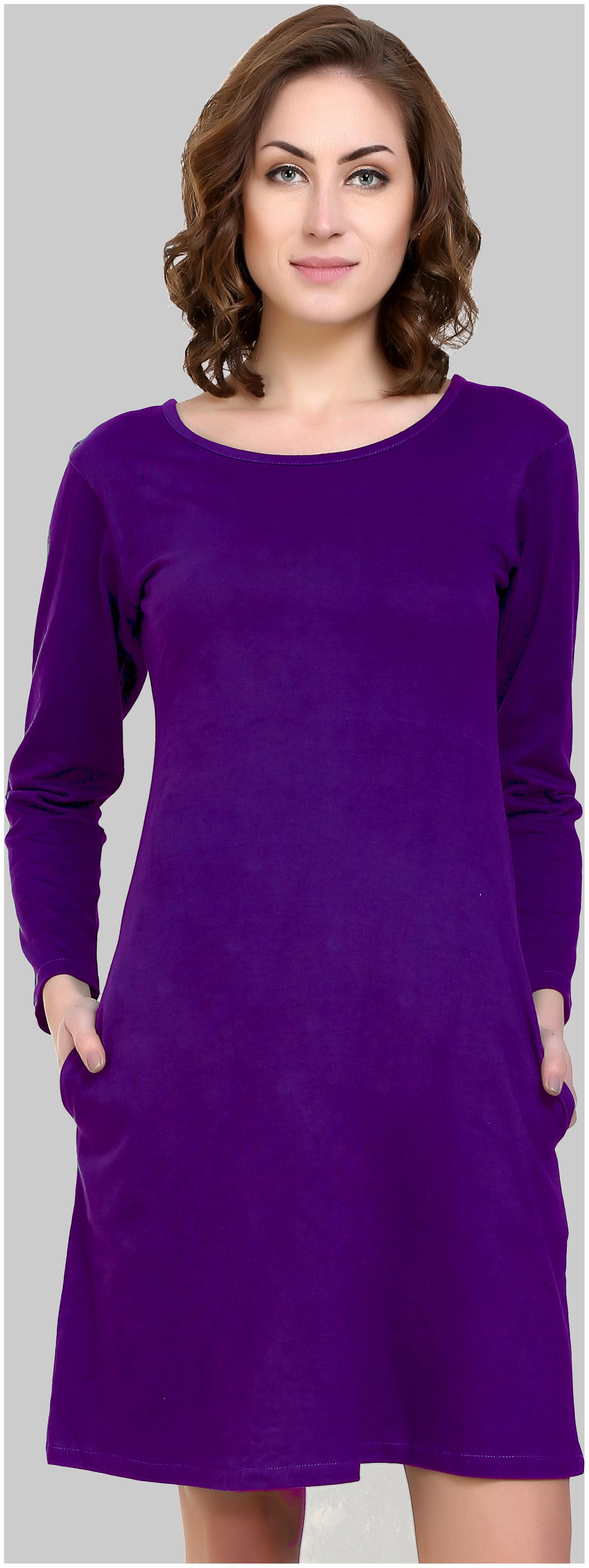 

D-JAY Purple Solid Sheath dress