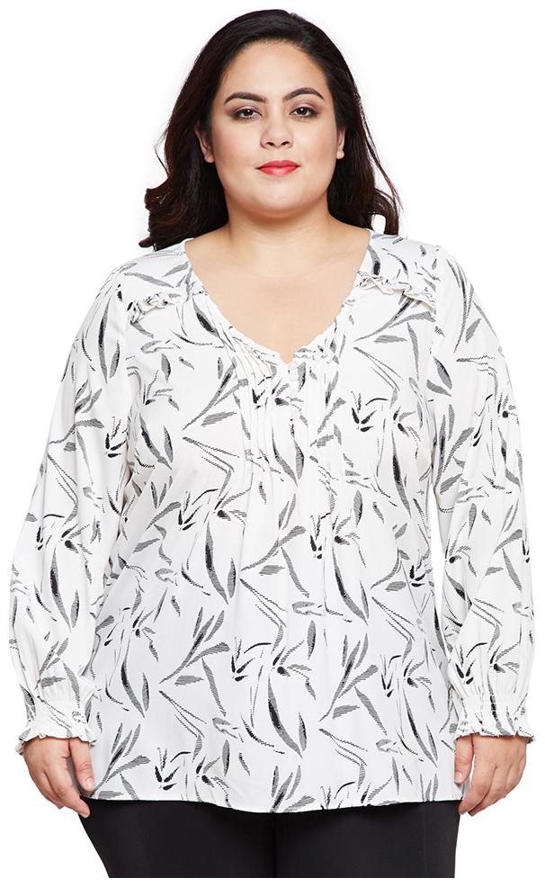 

OXOLLOXO Women Printed Regular top - White