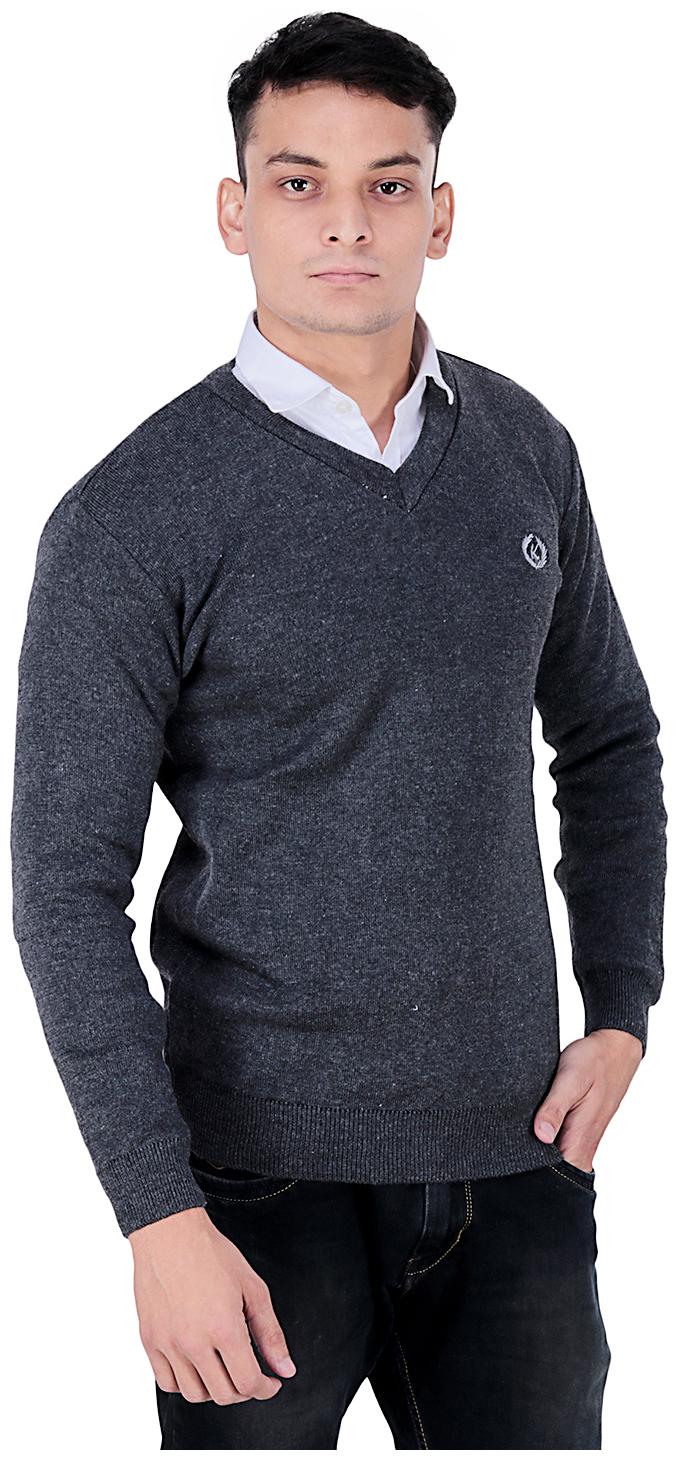 

DAM DARK GREY FULL SLEEVE SWEATER