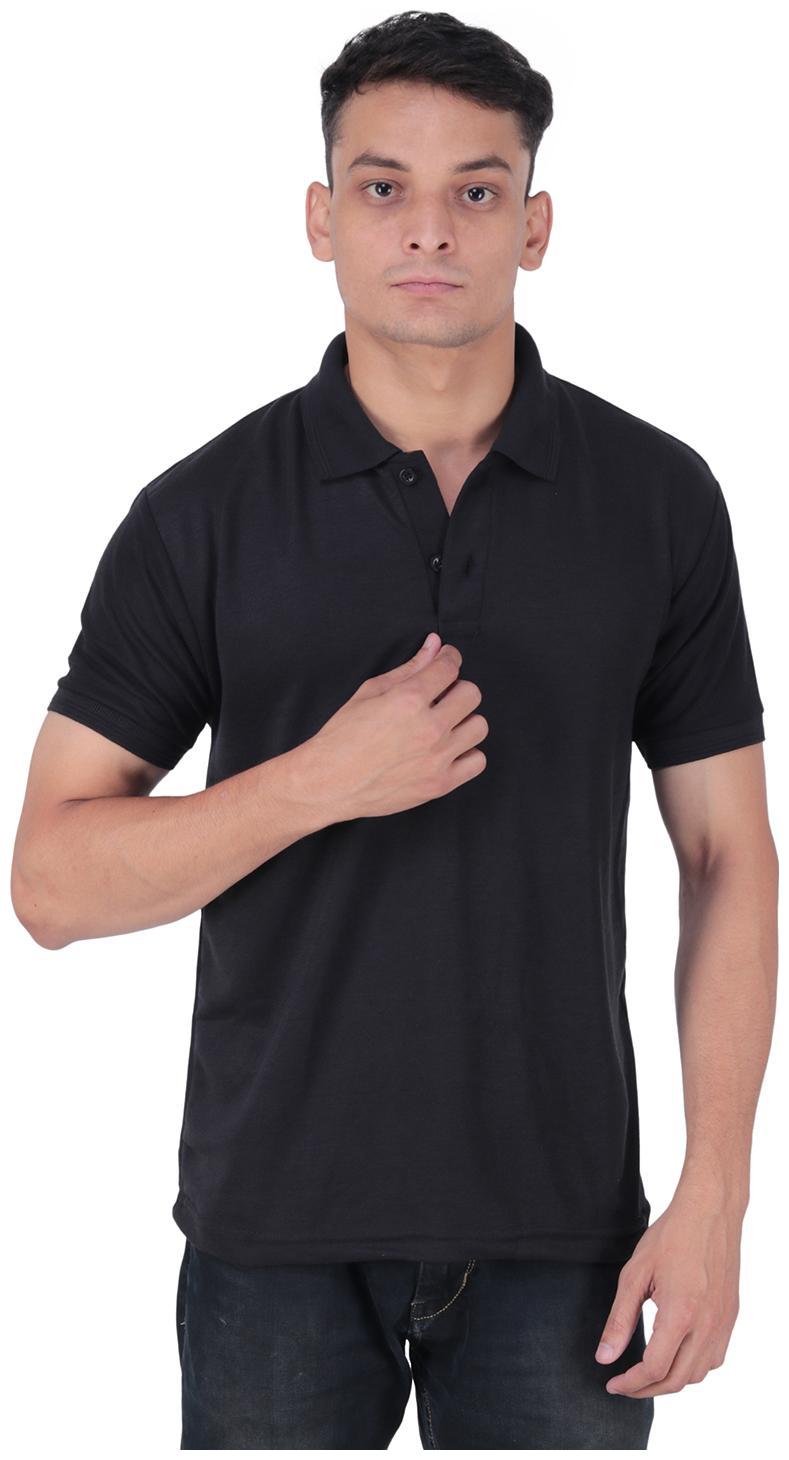 

DAM MEN S POLO NECK BLACK T-SHIRT