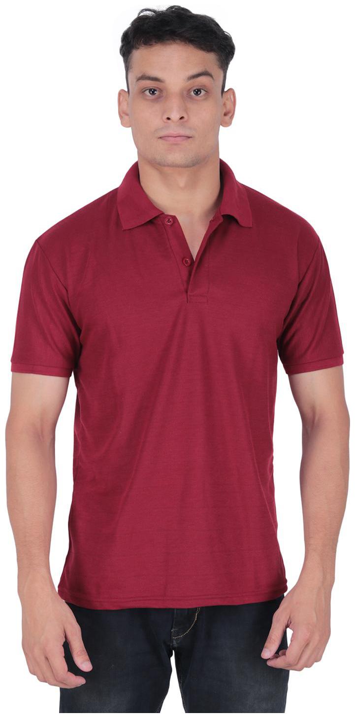 

DAM Men Maroon Regular fit Cotton Blend Polo collar T-Shirt - Pack Of 1