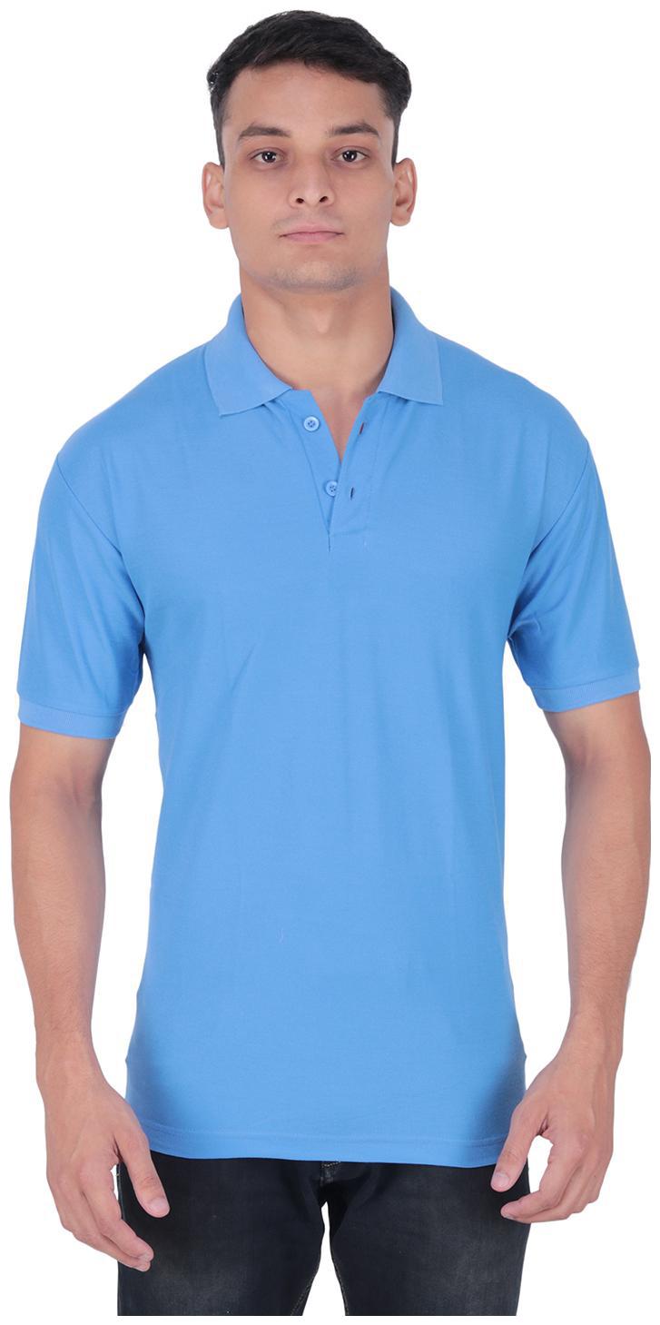 

DAM MEN S POLO NECK SKY BLUE T-SHIRT