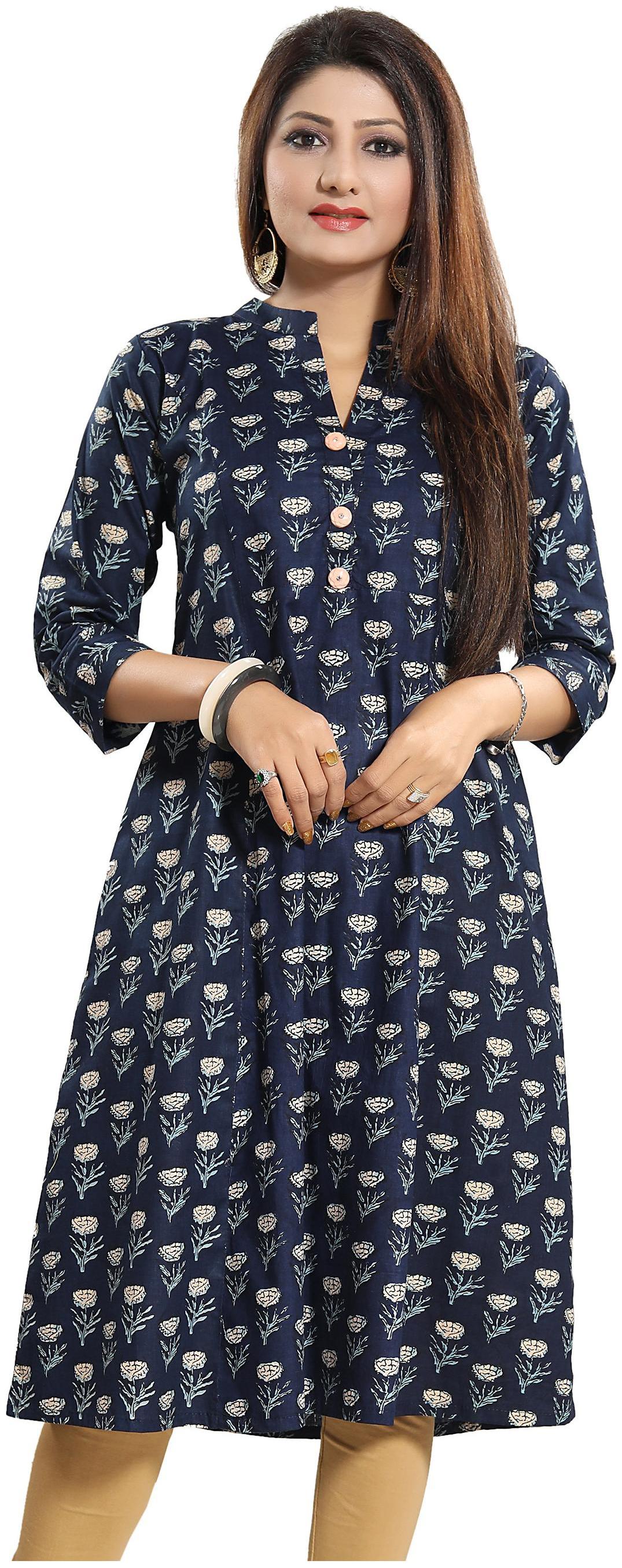 

Meher Impex Women Blue Printed Anarkali Kurta