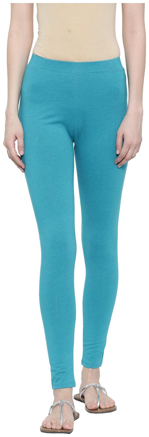 

De Moza Ladies Solid Cotton Lycra Ankle Length Leggings Teal Melange