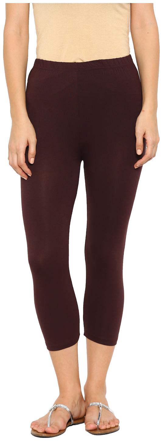 

De Moza Ladies Solid Viscose Lycra 3 4th Tights Tights Brown