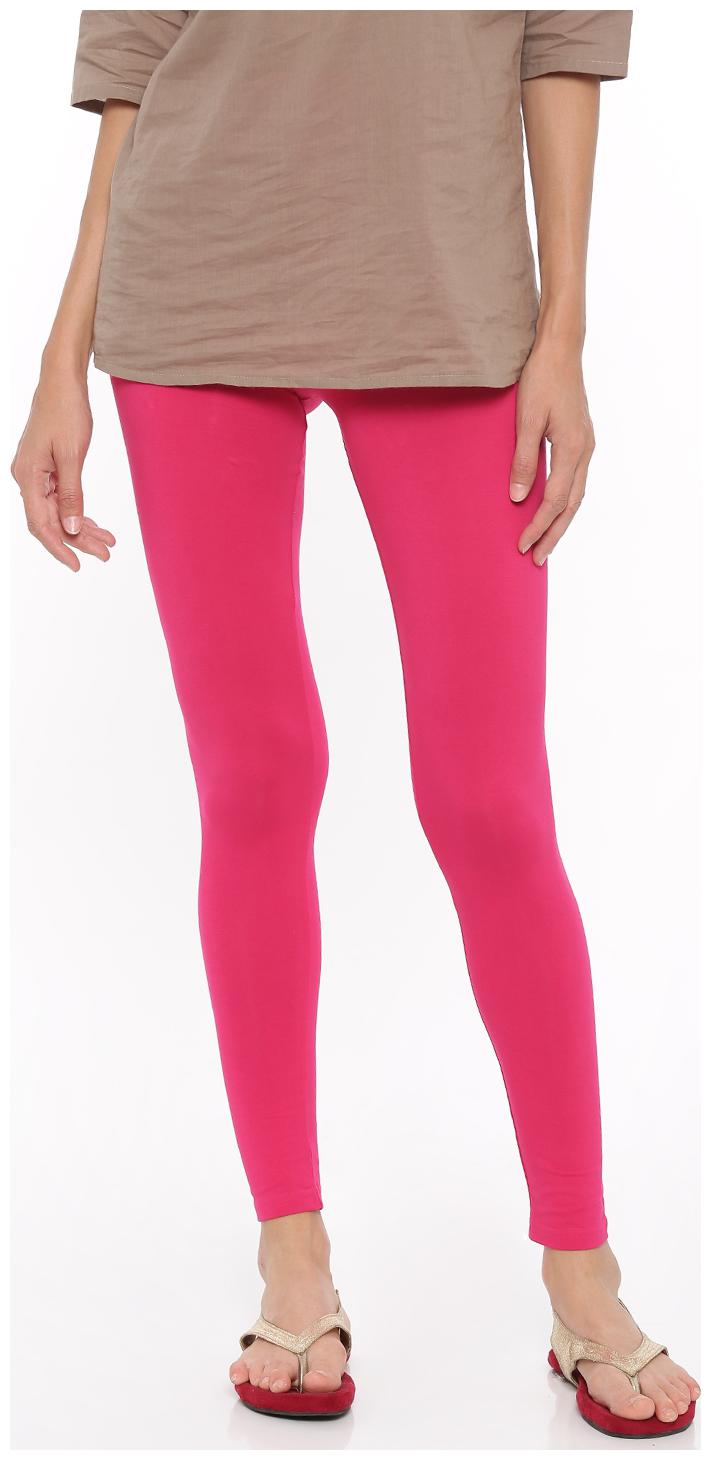 

De Moza Ladies Solid Cotton Lycra Ankle Length Leggings Fuchsia