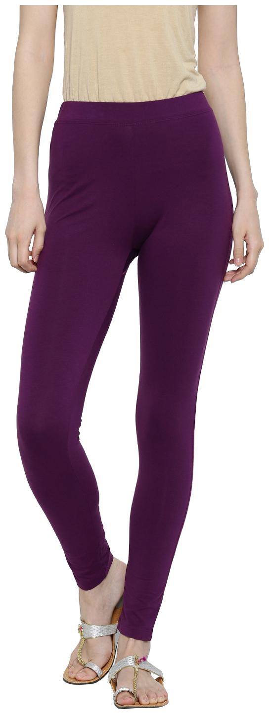 

De Moza Ladies Solid Cotton Lycra Ankle Length Tights Dark Purple