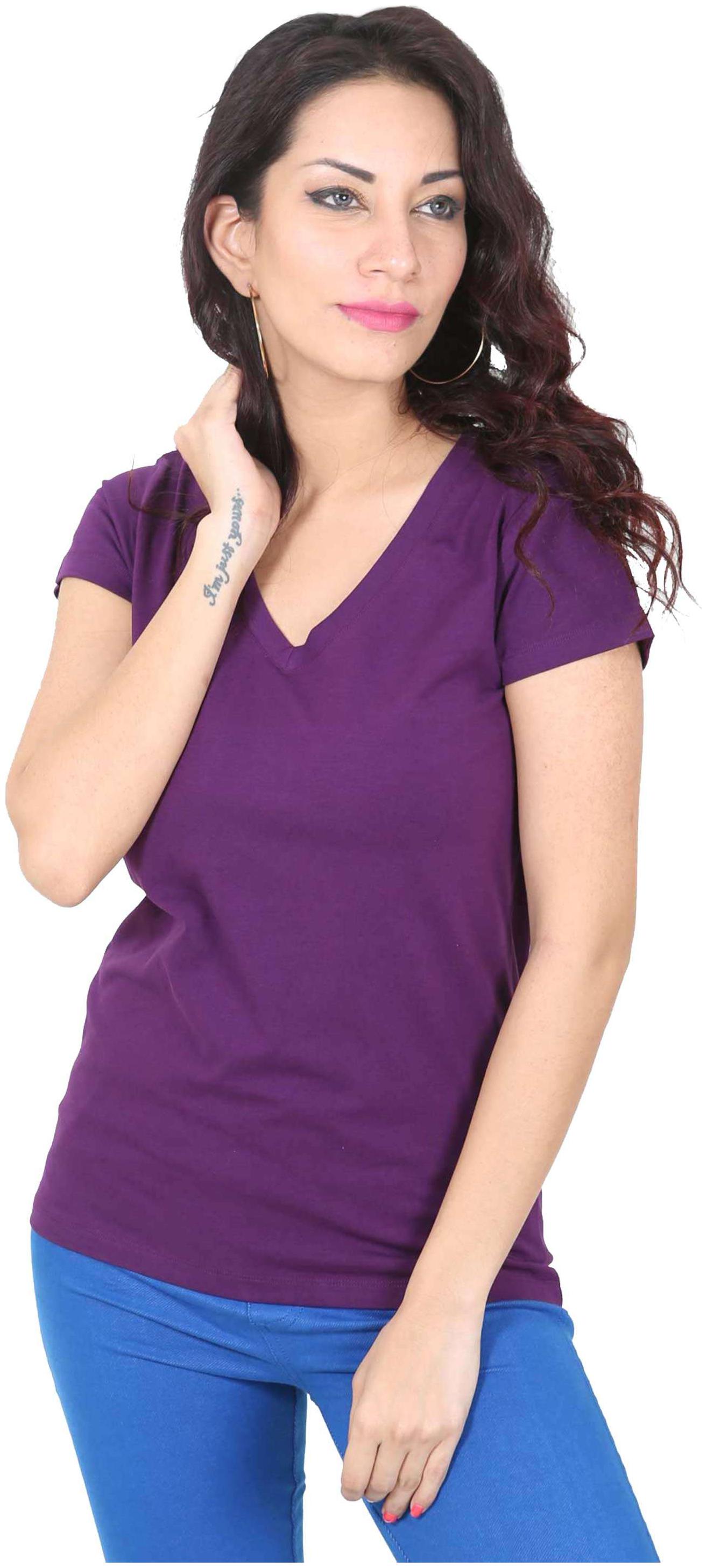 

De Moza Women Purple Slim fit Round neck Polyester Tank top