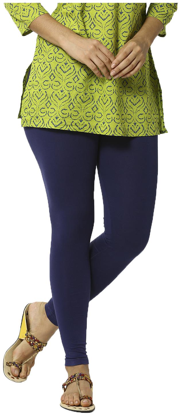 

De Moza Womens Leggings Ankle Length Cotton Lycra Blue