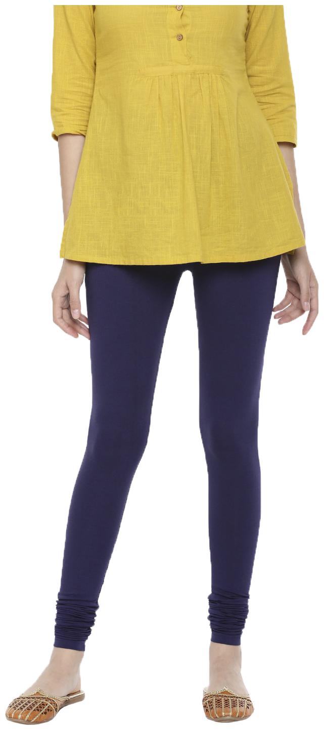 

De Moza Women Cotton Solid Leggings Navy Blue