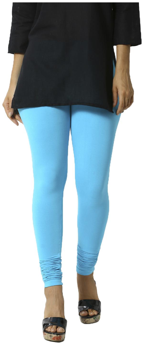 

De Moza Womens Leggings Chudidhar Cotton Lycra Peacock Blue