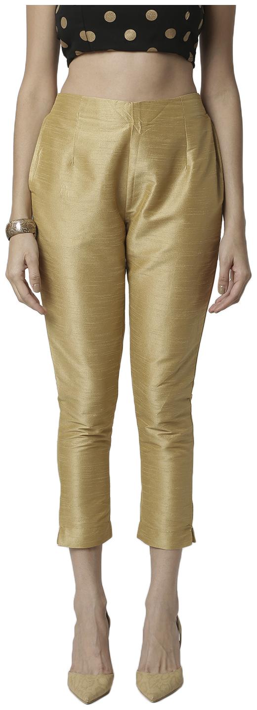 

De Moza Women Polyester Solid Gold Pant