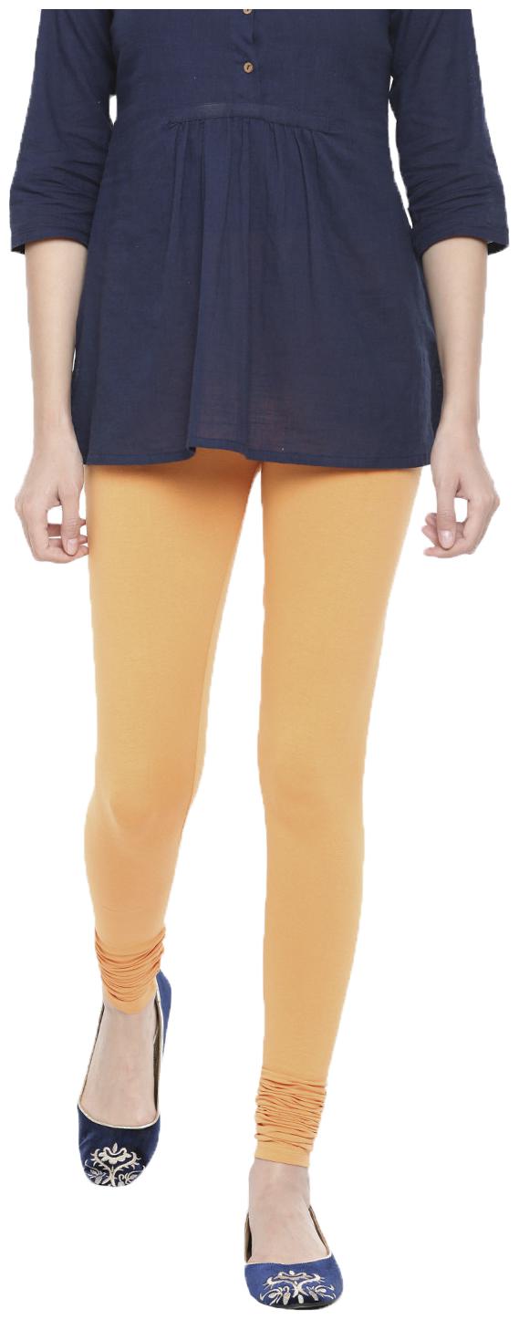 

De Moza Womens Leggings Chudidhar Cotton Lycra Light Orange