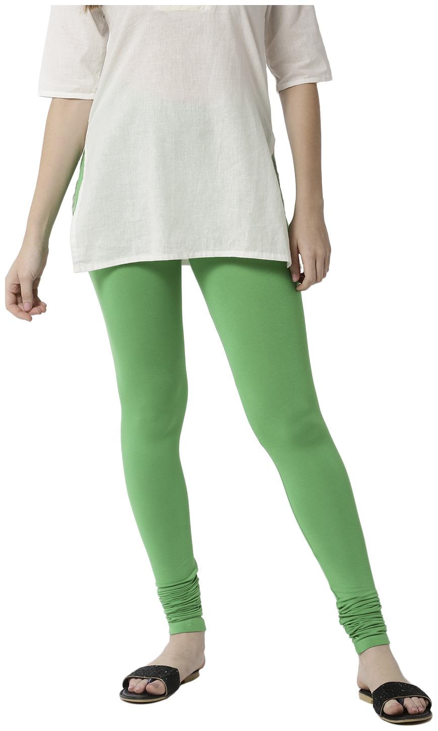 

De Moza Womens Leggings Chudidhar Viscose Parrot Green