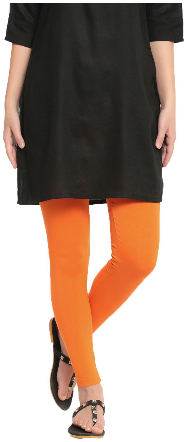

De Moza Women Viscose Rayon Solid Leggings Orange