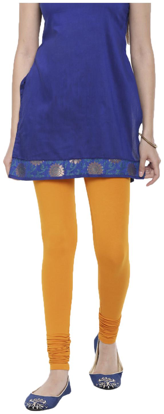 

De Moza Womens Leggings Chudidhar Cotton Lycra Dark Yellow