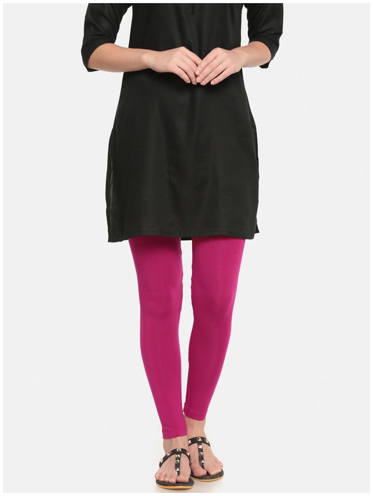

De Moza Womens Leggings Ankle Length Viscose Fuchsia