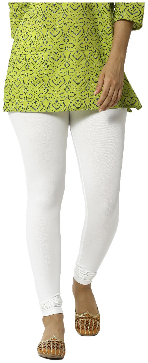 

De Moza Women Cotton Solid Leggings White