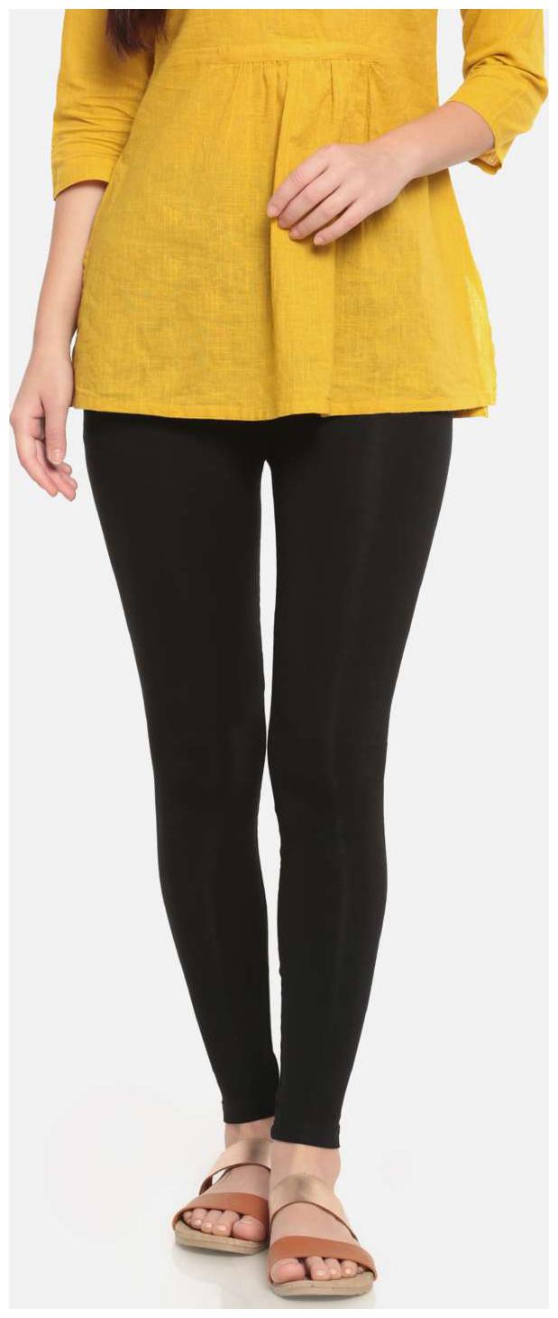 

De Moza Women s Solid Viscose Black Ankle Length Leggings