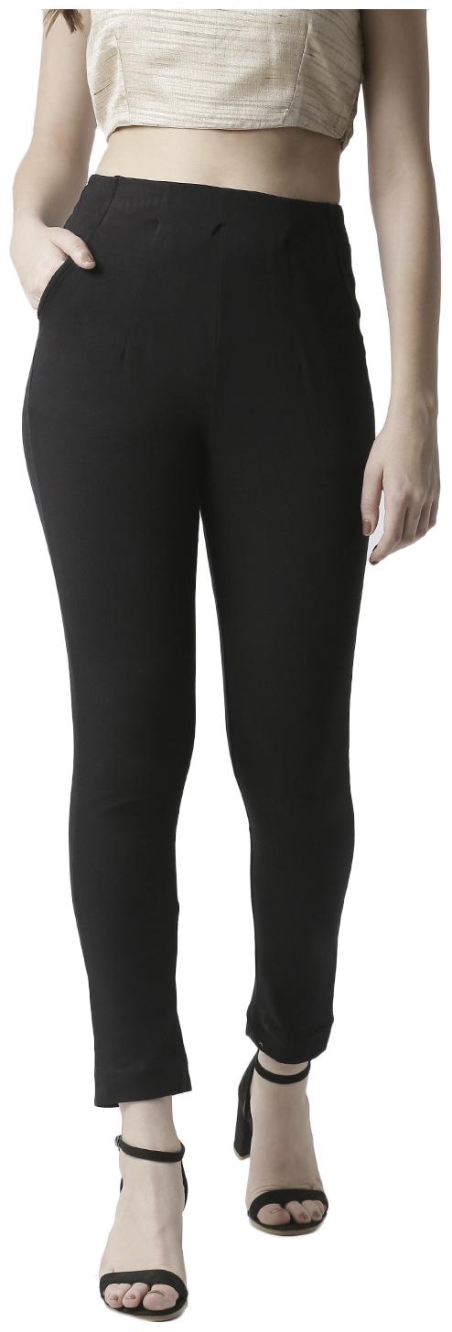 

De Moza Women Cotton Solid Black Pants