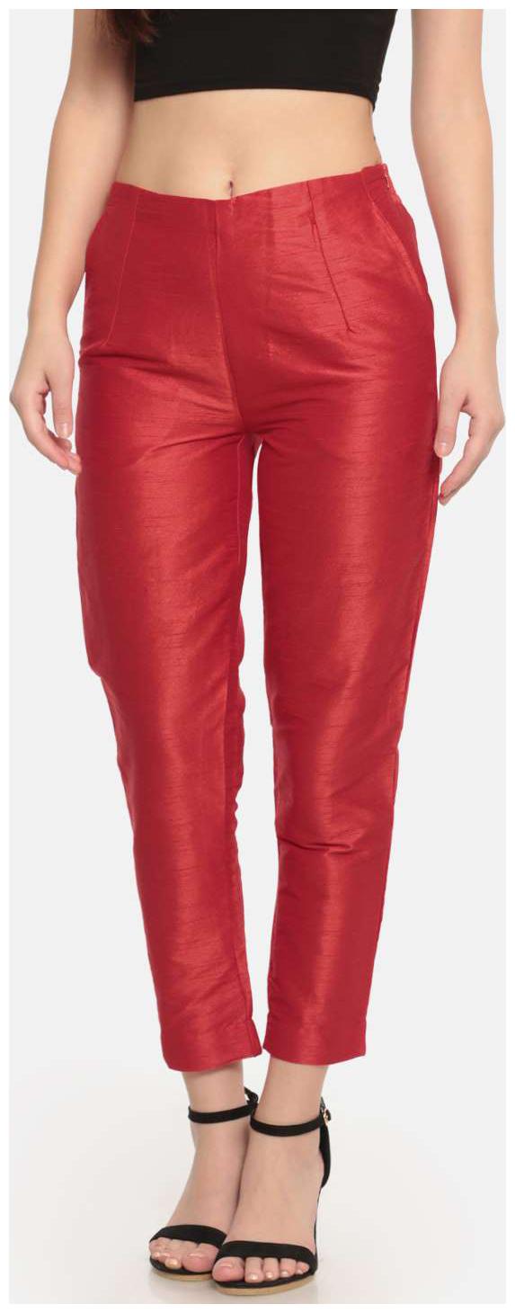 

De Moza Women Red Slim fit Bootcut pants