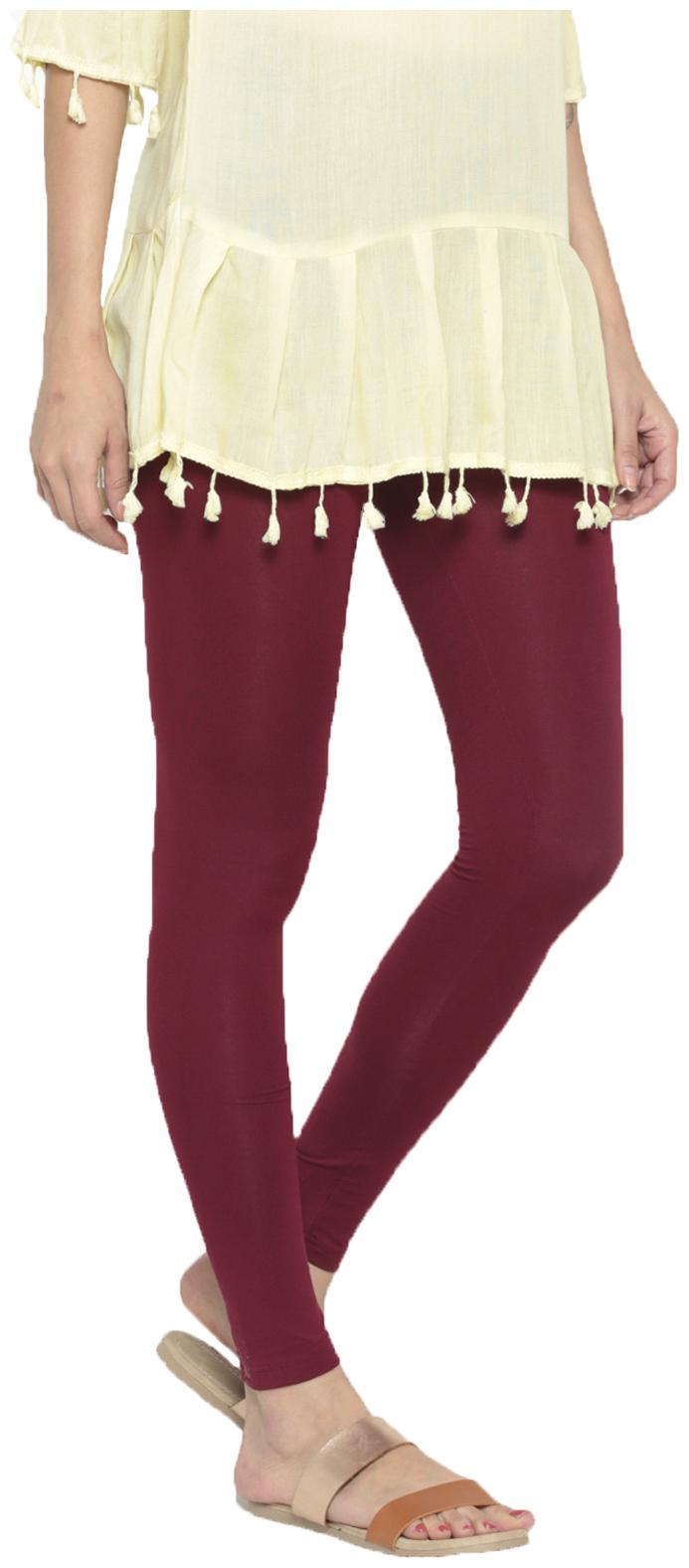 

De Moza Womens Leggings Ankle Length Viscose Maroon