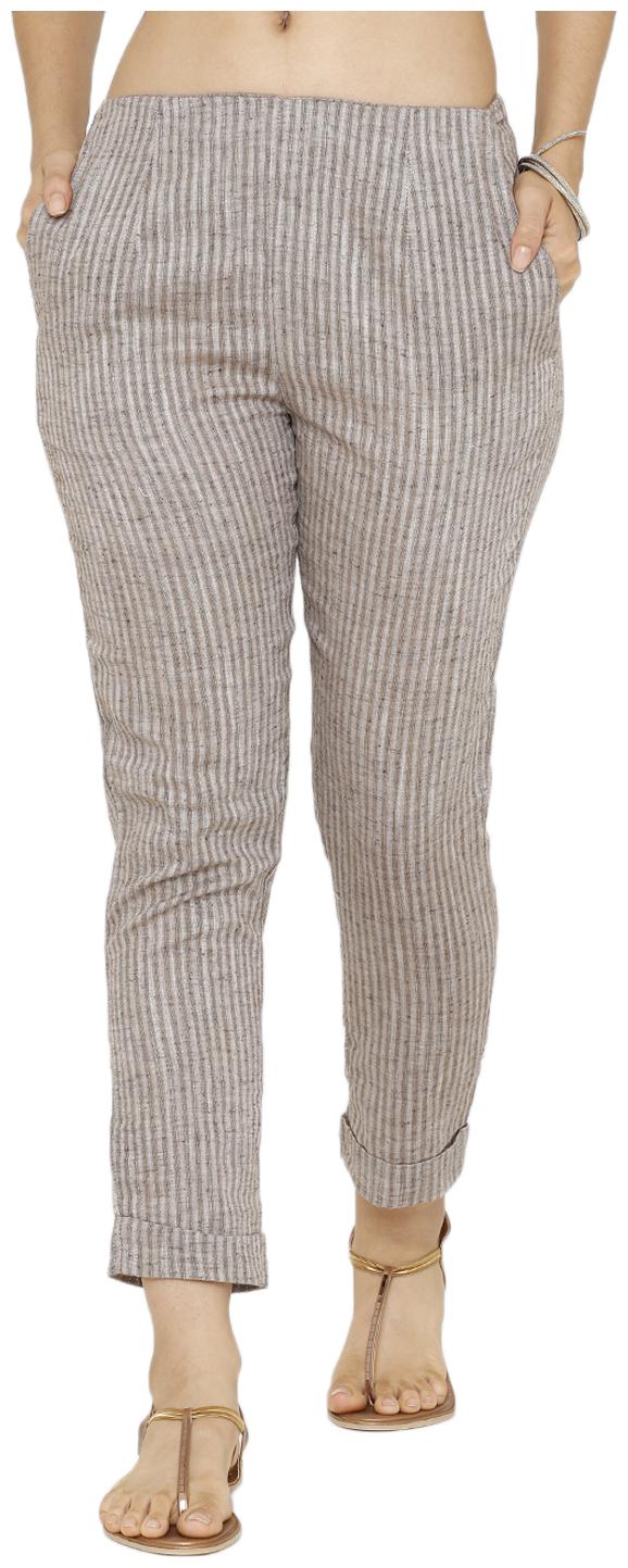 

De Moza Women Cotton Casual Straight Pant (Brown)