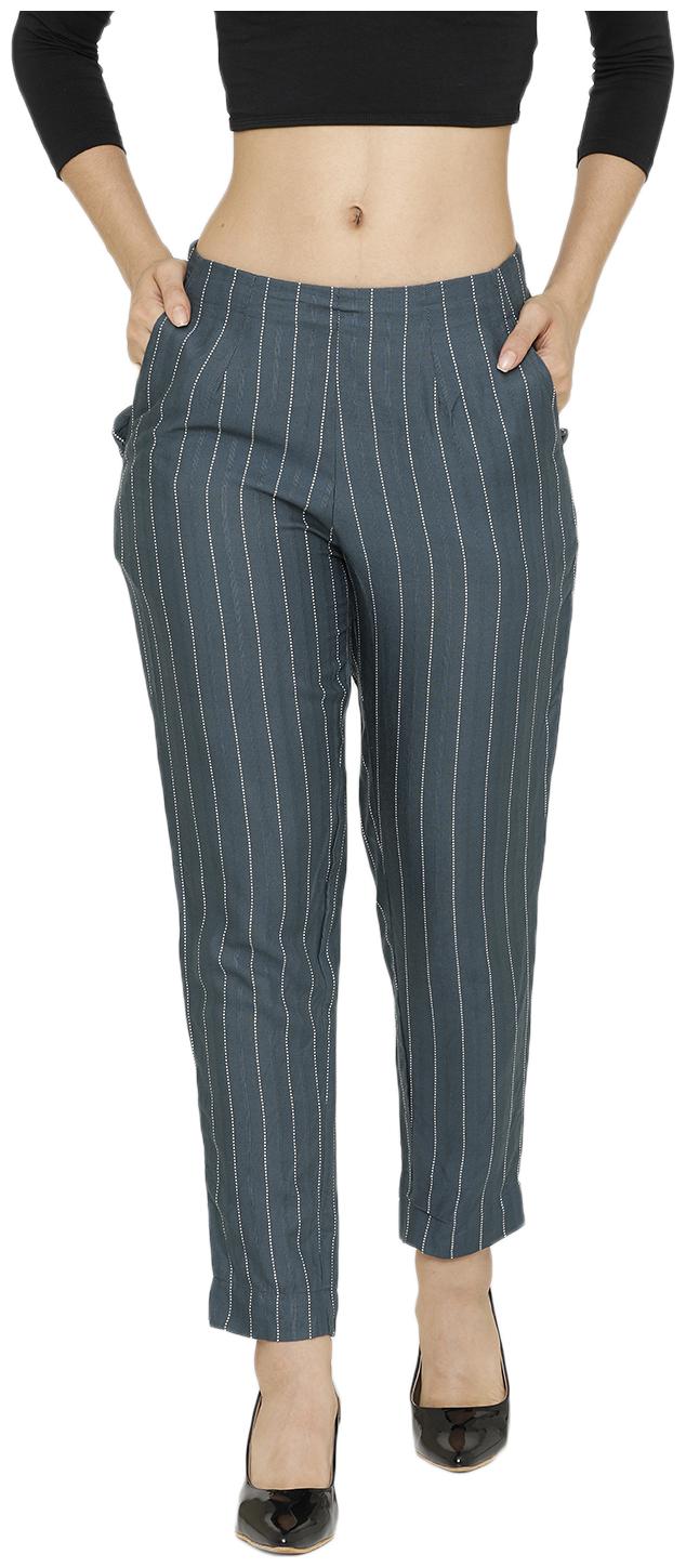 

De Moza Women Viscose Rayon Casual Straight Pant (Green)