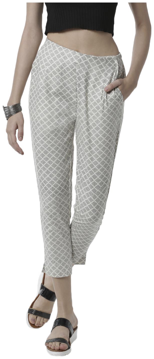 

De Moza Women Cotton Printed White Pants