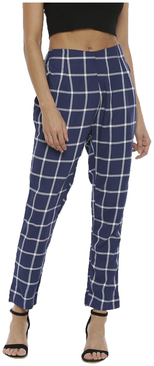 

De Moza Women Viscose Rayon Casual Straight Pant (Navy Blue)