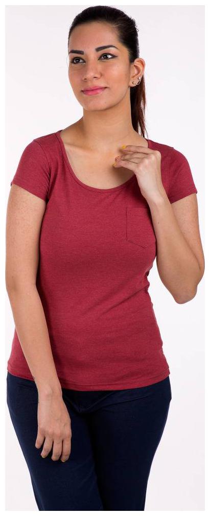 

De Moza Women Maroon Slim fit Round neck Polyester Tank top