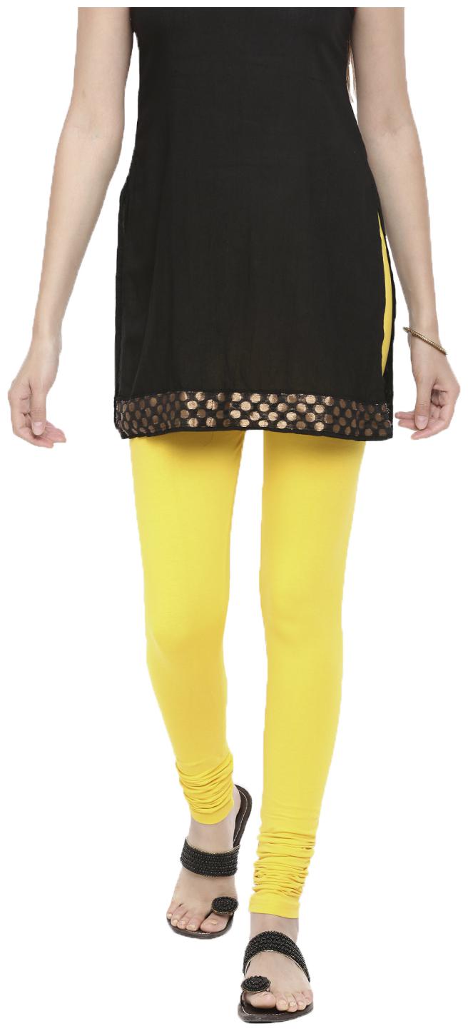 

De Moza Womens Leggings Chudidhar Cotton Lycra Golden Yellow