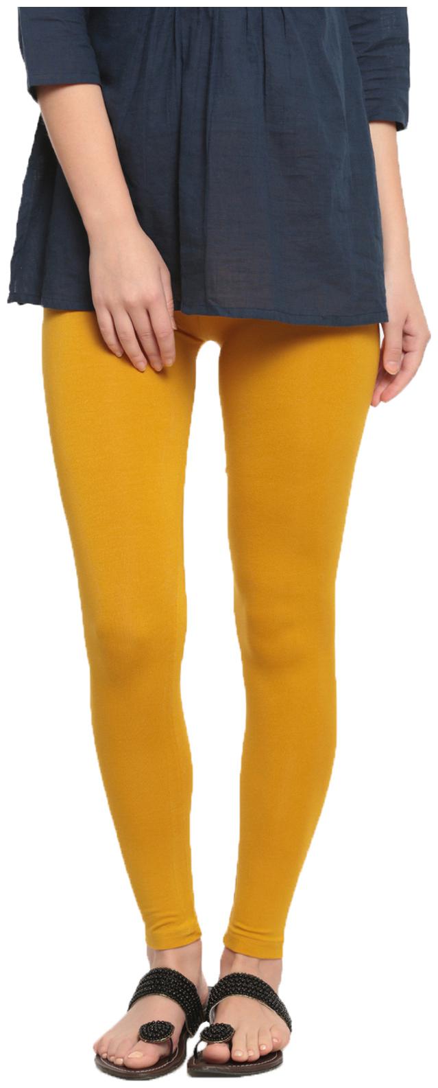 

De Moza Womens Leggings Ankle Length Viscose Mustard