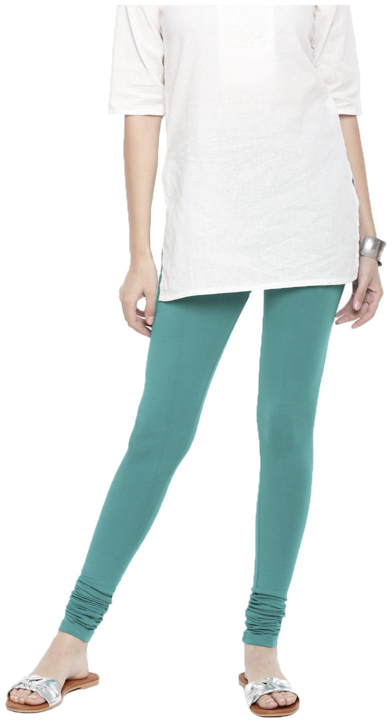 

De Moza Womens Leggings Chudidhar Cotton Lycra Sea Green