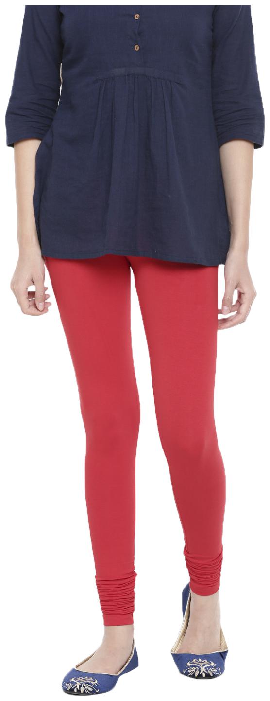 

De Moza Women Cotton Solid Leggings Red