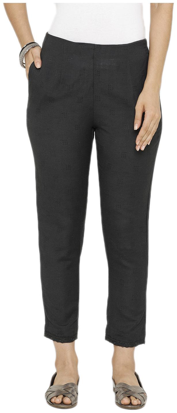 

De Moza Women Viscose Rayon Casual Straight Pant (Black)