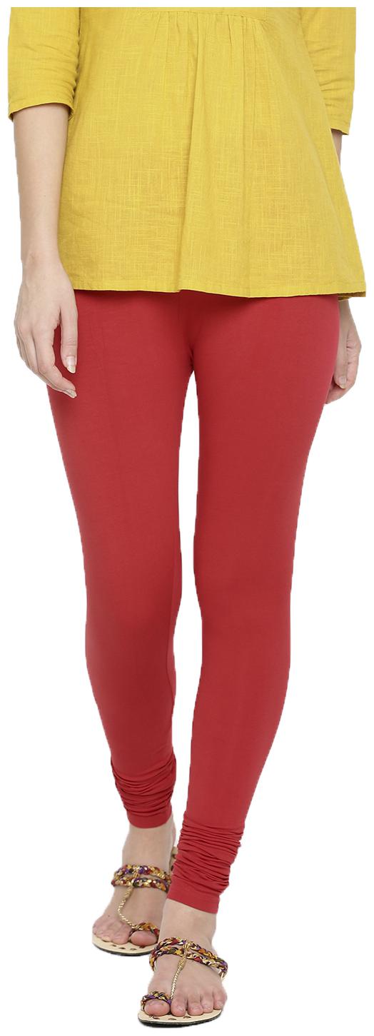 

De Moza Women Cotton Solid Leggings Red