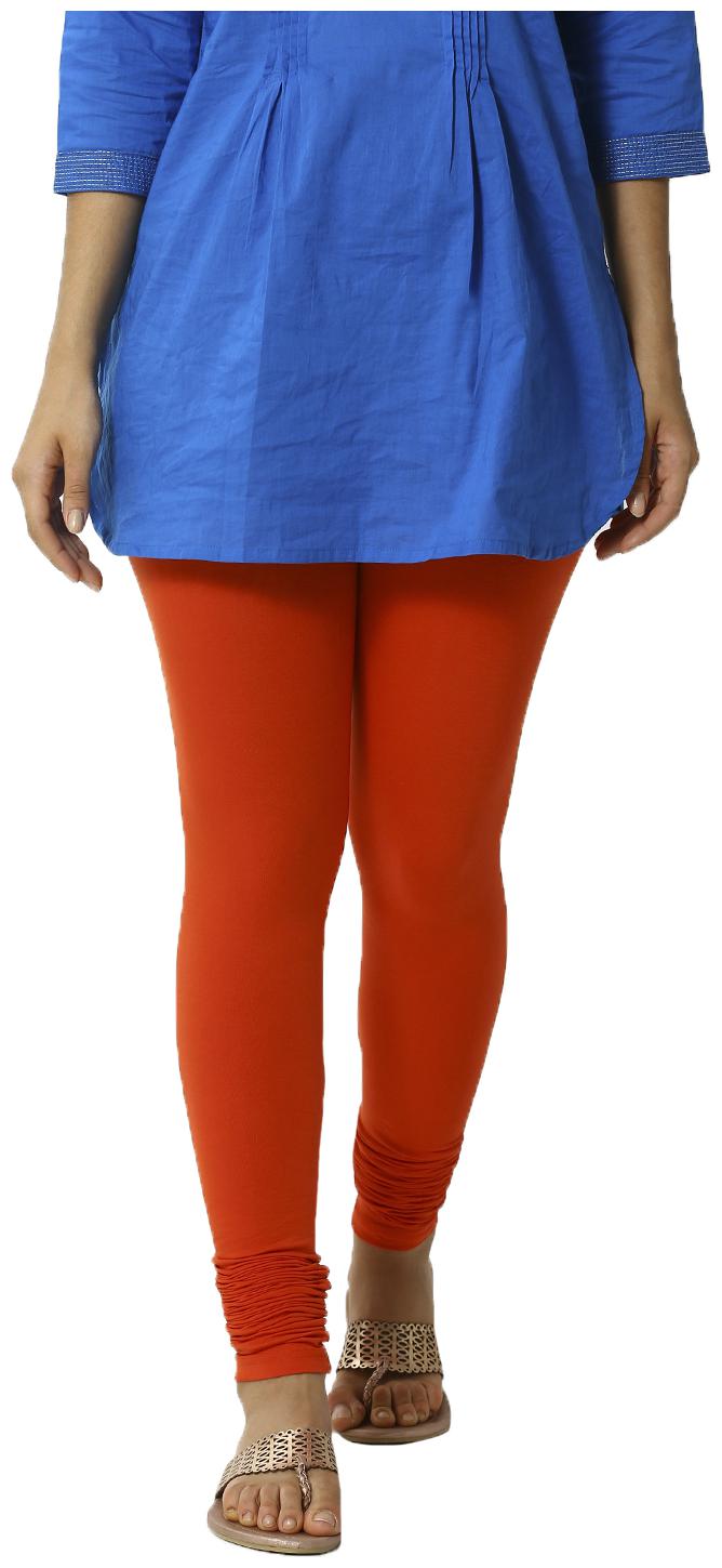 

De Moza Women Cotton Solid Leggings Orange