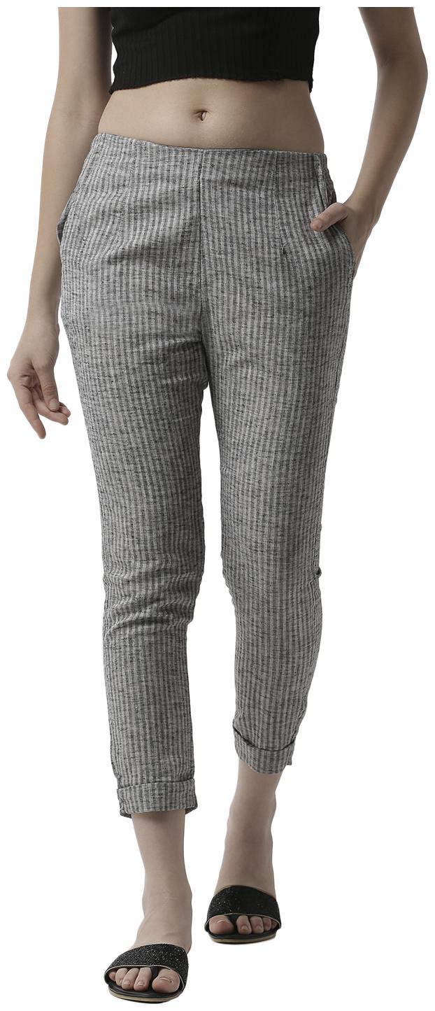 

De Moza Women Cotton Casual Straight Pant (Grey)