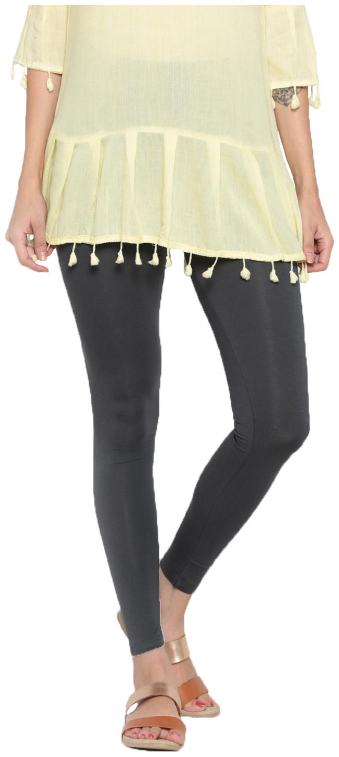 

De Moza Womens Leggings Ankle Length Viscose Dark Grey