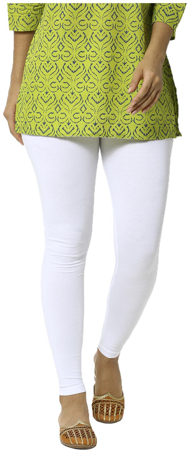 

De Moza Women Cotton Solid Leggings White
