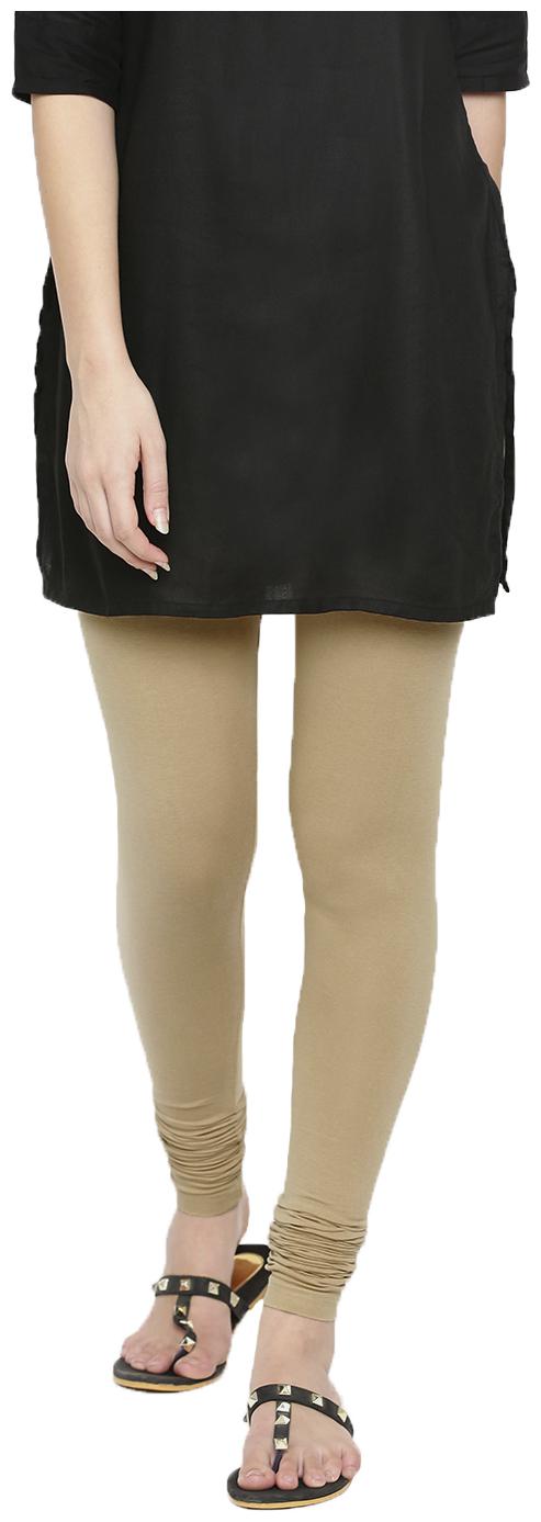 

De Moza Women Cotton Solid Leggings Beige