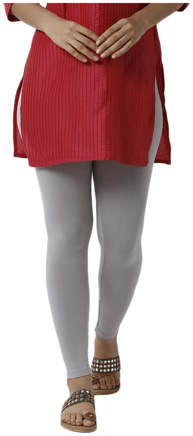 

De Moza Womens Ankle Length Leggings Viscose Light Grey