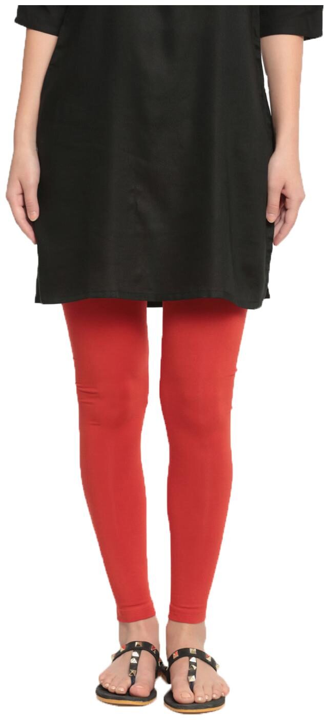 

De Moza Womens Leggings Ankle Length Viscose Rust Orange