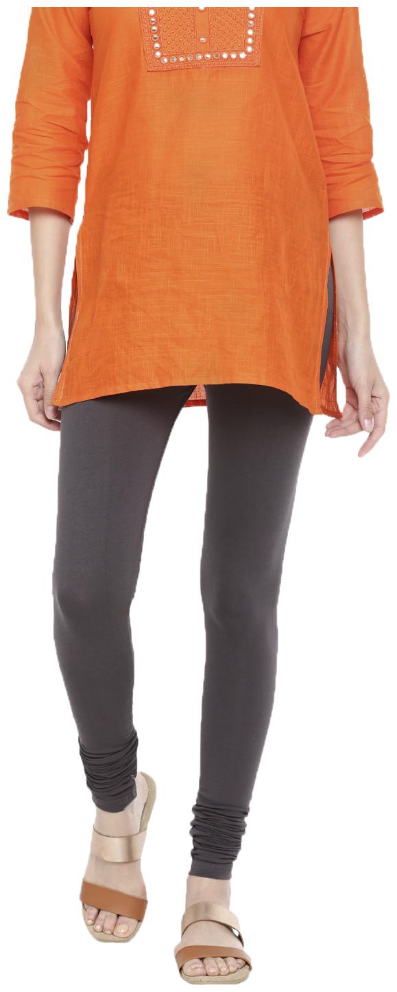 

De Moza Womens Leggings Chudidhar Cotton Lycra Dark Grey